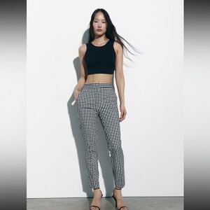 Zara Gingham Pants - size M NWOT